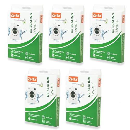 Image of Zerfa Pack of 5 Washing Machine Descaling Powder for All Company's Front & Top Load Machine, for Perfectly Automatic Cleaning of Tub & Drum Stain Remover (High Concentration Formula, 100gm each)