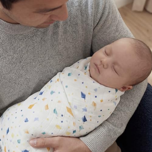 Image of aden + anais Essentials Cotton Muslin Swaddles, Breathable Baby Blanket, Ideal for Boys, Girls, Newborns, Babies & Infants, Receiving Blanket, Soft and Lightweight Wrap, 4 Pack, Kite Parade