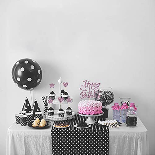 Image of Festiko Purple Glitter Happy 13Th Birthday Cake Topper With Cupcake Toppers-13Th Birthday Cupcake Decoration, 13Th Birthday Cake Decor For Boys Or Girls (13Th)