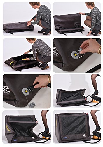 Tami - Hundetransportbox aufblasbar Tragebox Transportbox Hundebox Reisebox Autotransportbox Kofferraumbox Gitterbox Käfig Hund Box Dogbox Inflatable inkl. Dog-Vital Bio-Hundekeks (M)
