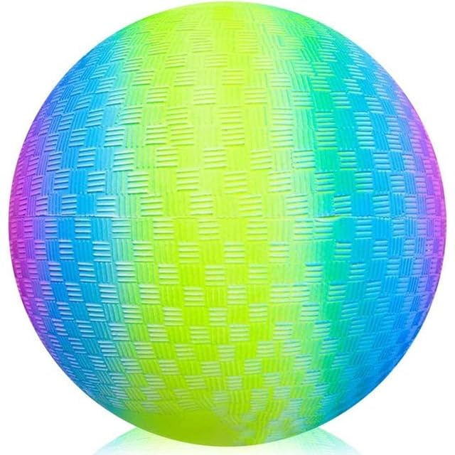 Toys+ 8.5 Inch Playground Balls Red, Blue, Green, Yellow and Rainbow! (1 Ball, Rainbow2)