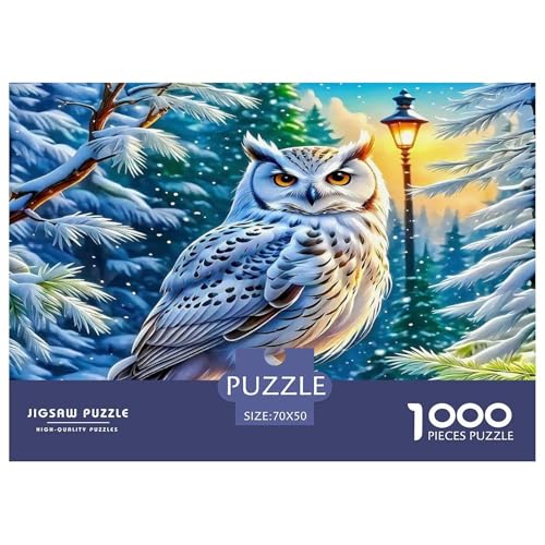 Puzzle de 1000 piezas de búho nival para aliviar el estrés y mejorar el foco
