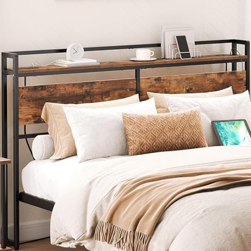 Listado de Cabecera Queen disponible en línea para comprar. 41 Muja Cabecera Matrimonial con 2 Enchufes, USB y Tipo C, Cabecera Queen Size de Altura Regulable, Madera de Alta Calidad, Estante de Almacenamiento, Recamara Matrimonial