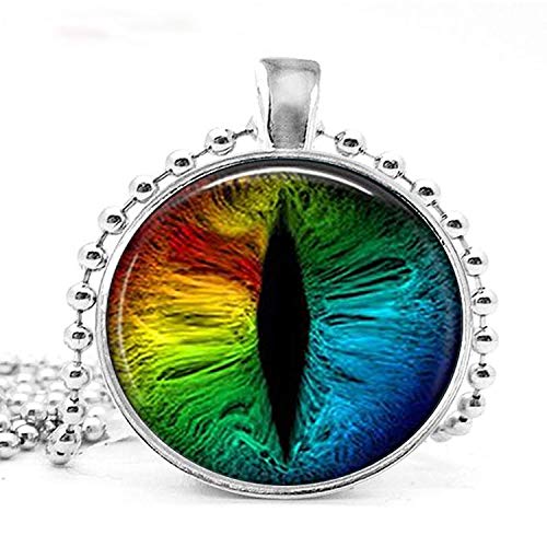 Preisvergleich Produktbild Halskette mit Regenbogen-Drachenaugen-Anhänger mit Regenbogen-Drachenaugen-Anhänger