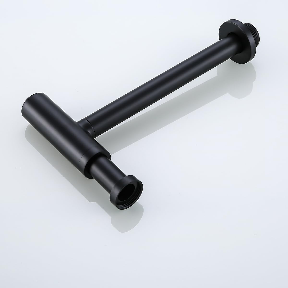 Matte Black Bottle P Trap Classical Round Sink Bathroom Waste Pipe 1 1/4 inch Slip Inlet Drain Tube Kit Adjustable Height Bathroom Basin Sink Waste Drain Kit