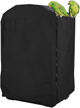QBLEEV Birdcage Cover, Parrot Cage Night Cover Shade, Universal Cage Covers | Pet blackout windproof light-proof sleep reduces distractions night tear-resistant cloth without cage-14.1x18.5x26.7"LxWxH