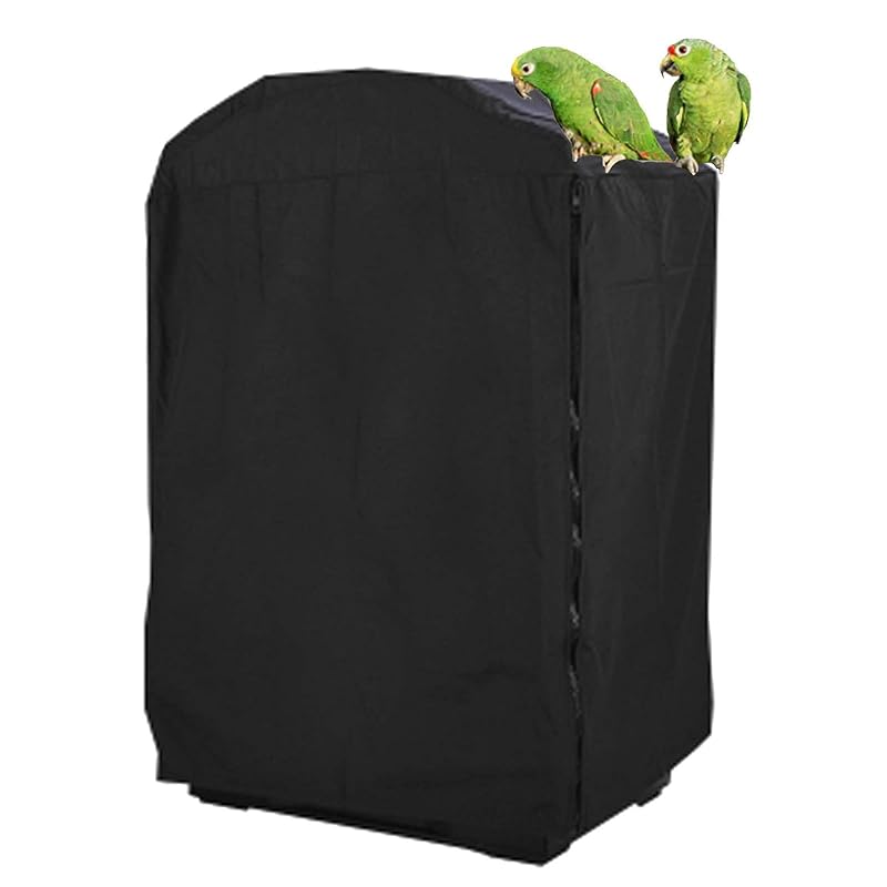 Capa para Gaiola de Aves em Poliéster QBLEEV, com Zíper e Acesso à Porta, Cinza, 47 x 35,8 x 67,8 cm