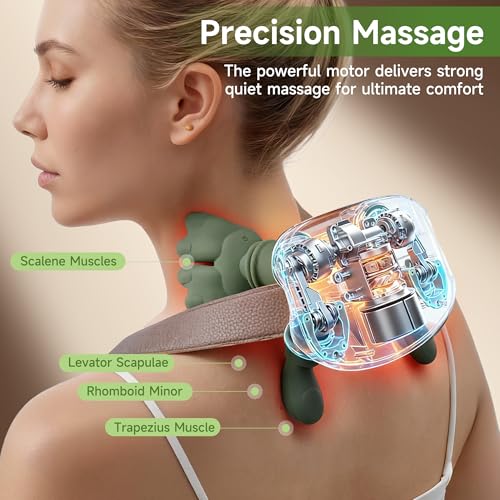 Neck Massager for Pain Relief with Heat Deep Tissue Shiatsu Neck and Shoulder Massager Bionic Hand Design for Muscle Relaxation at Home Office or Travel - Image 5