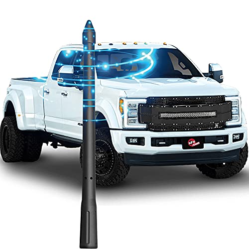 8 Inch Antenna for 2009-2021 Ford F150 & Ford F250 Super Duty 2014 2015 2016 2017 2018 2019 2022 2022 | Rubber Antenna Replacement Mast | Designed for Optimized FM AM Radio Reception (Black)