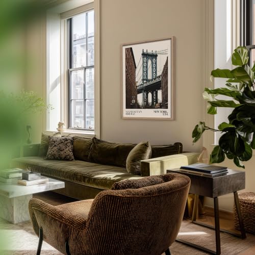 Impression d'art Manhattan Bridge New York affiche premium 40x50 cm
