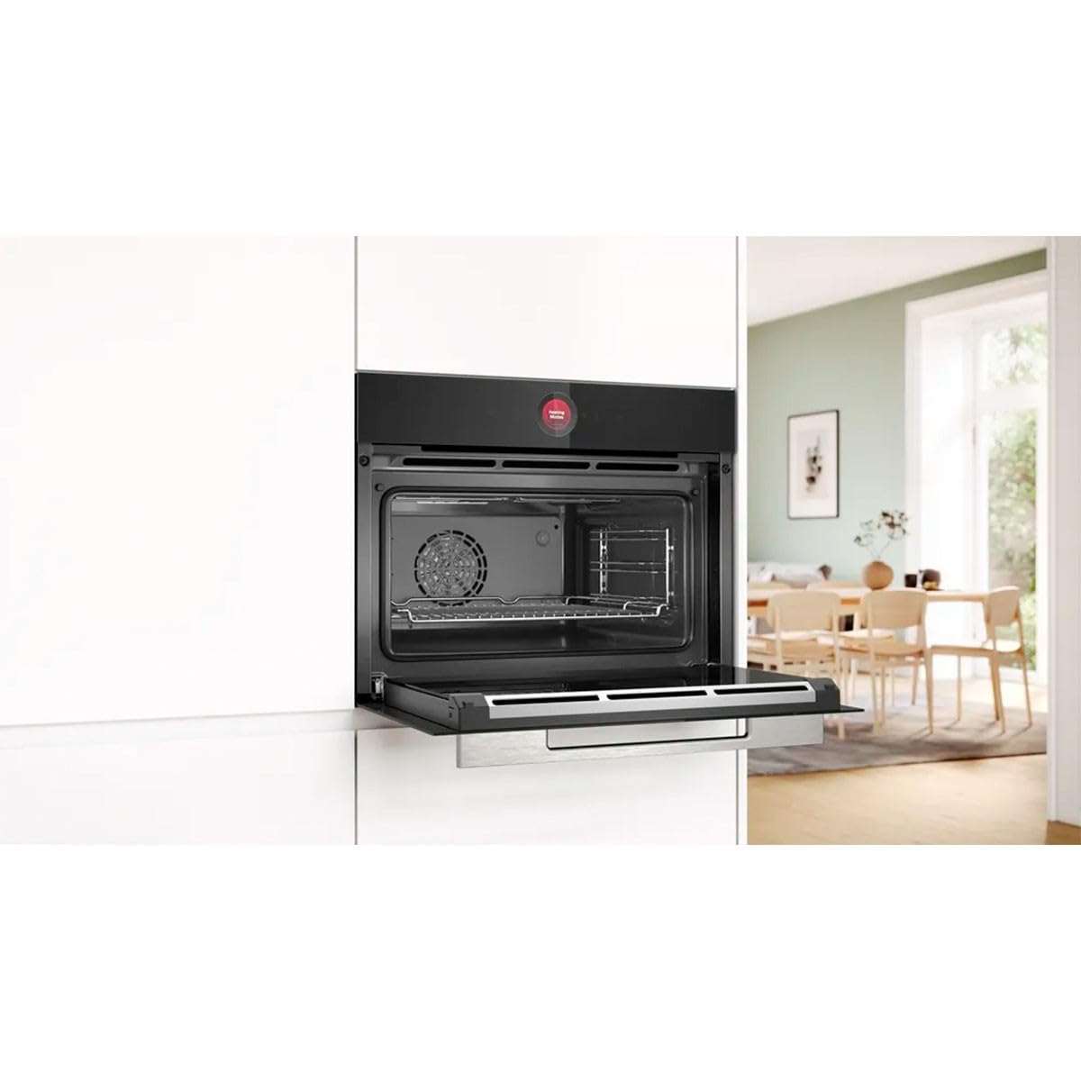 Bosch Serie 8 CBG7341B1 Einbau-Kompaktbackofen 60x45 cm Schwarz Selbstreinigend Air Fry Touchscreen