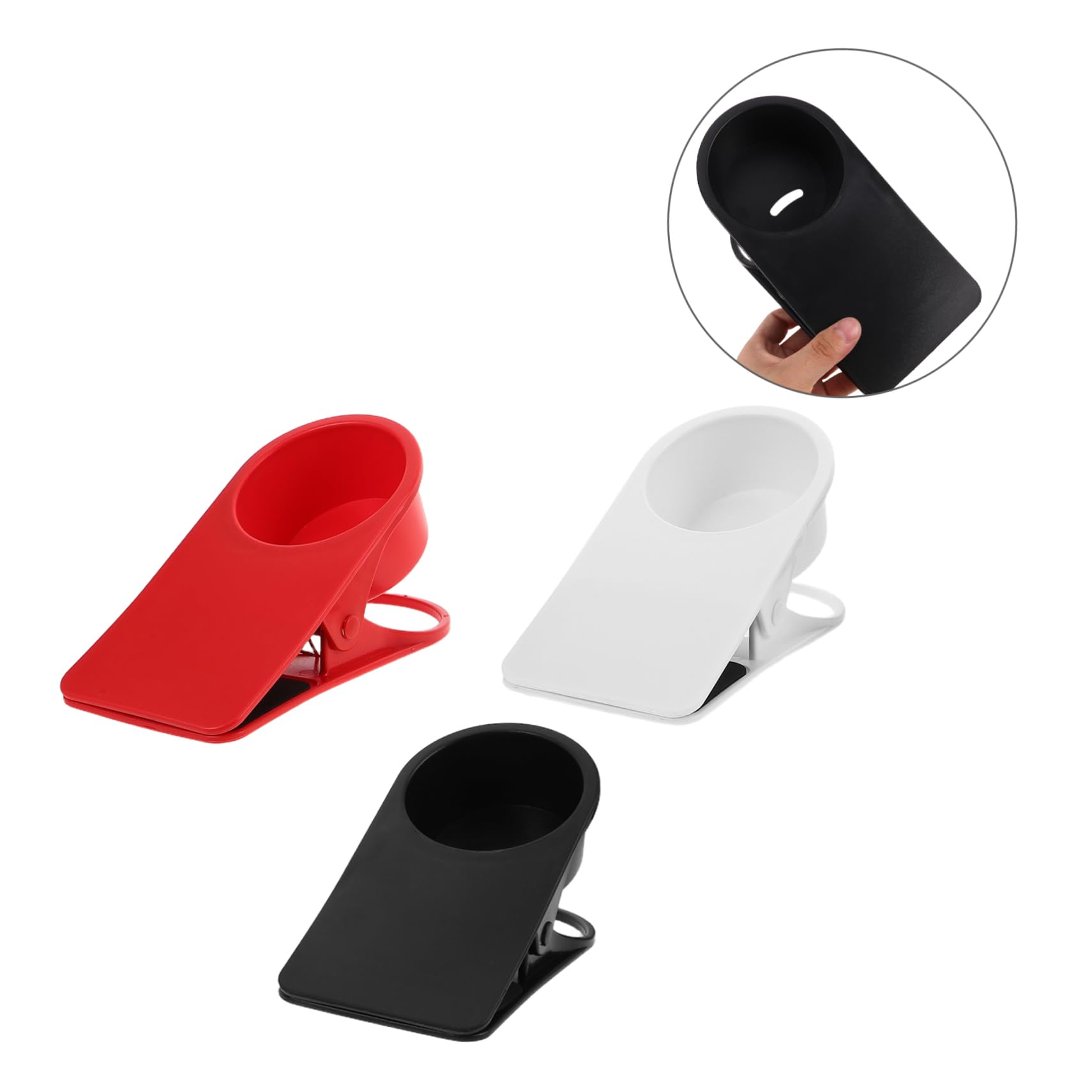 SOLUSTRE 3stücke Tischbecherhalter Clip Becherhalter für Schreibtisch Stehtisch aus Kunststoff zum Anklemmen für Getränke Kaffee Zuhause Büro Auto