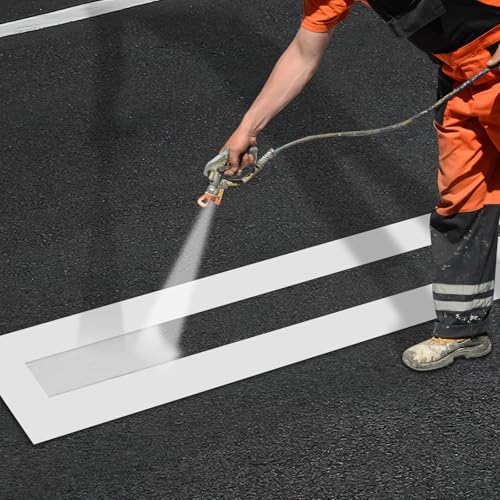 Parking Lot Line Stencil 4x108 Inch Reusable Silicone Foldable Straight Line Stencil Pavement Stencils for Curbs Parking Lots Asphalt Concrete for Airbrush Spray Paint