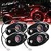4X Luces de Roca LED Impermeable Rojo Luz de Pendiente de neón LED para camión SUV ATV Jeep Off-Road Luz del chasis del Coche Ambiente Luz Decorativa