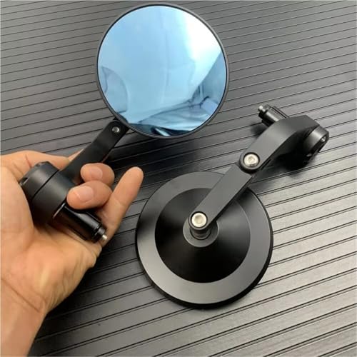 Espejo retrovisor universal para manillar de motocicleta negro 2