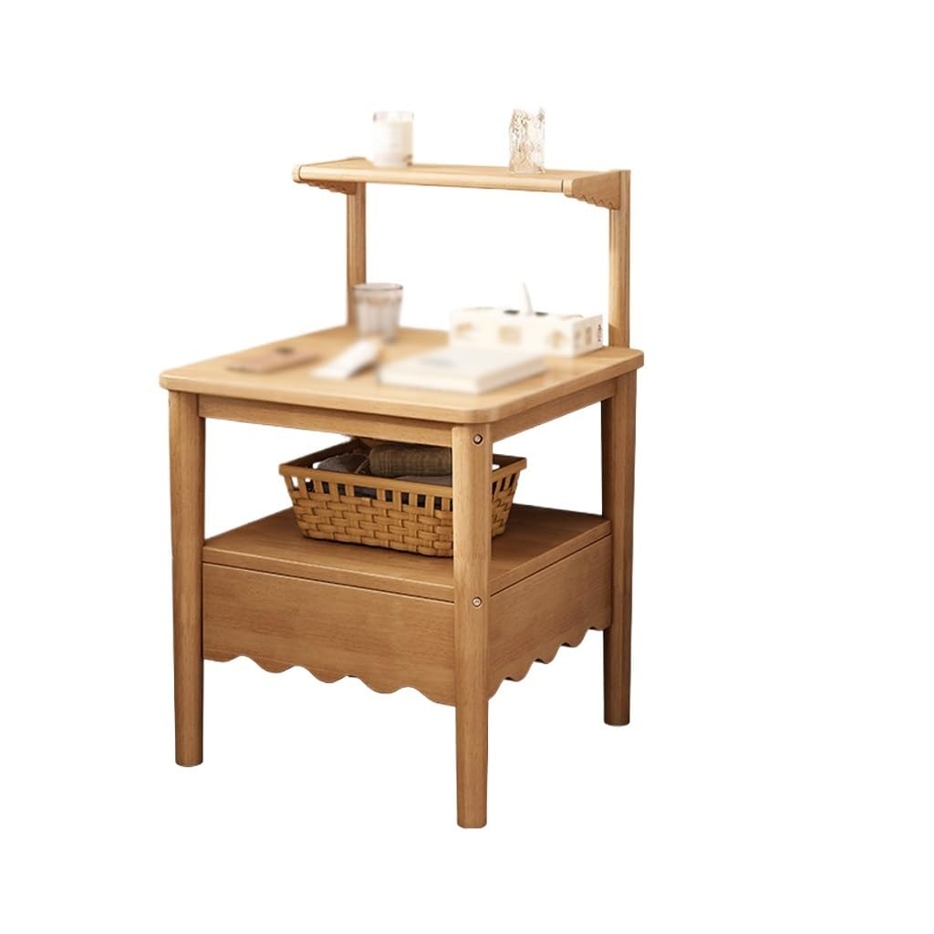 BHGFYXBS Side Tables Bedroom Pure Solid Wood Bedside Table, Simple Household Storage Rack, Bedroom Bedside Storage Cabinet Bedside Tables
