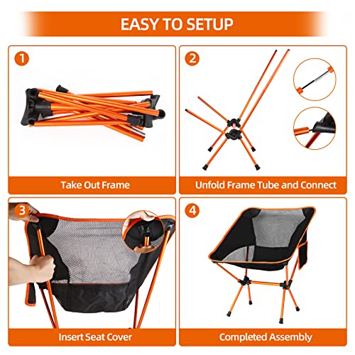 Letgoall Folding Camping Chair, Lightweight Backpacking Chair With Carry Bag And Side Pocket For Camping, Hiking, Beach, Fishing, Travel And Picnic #TOP5