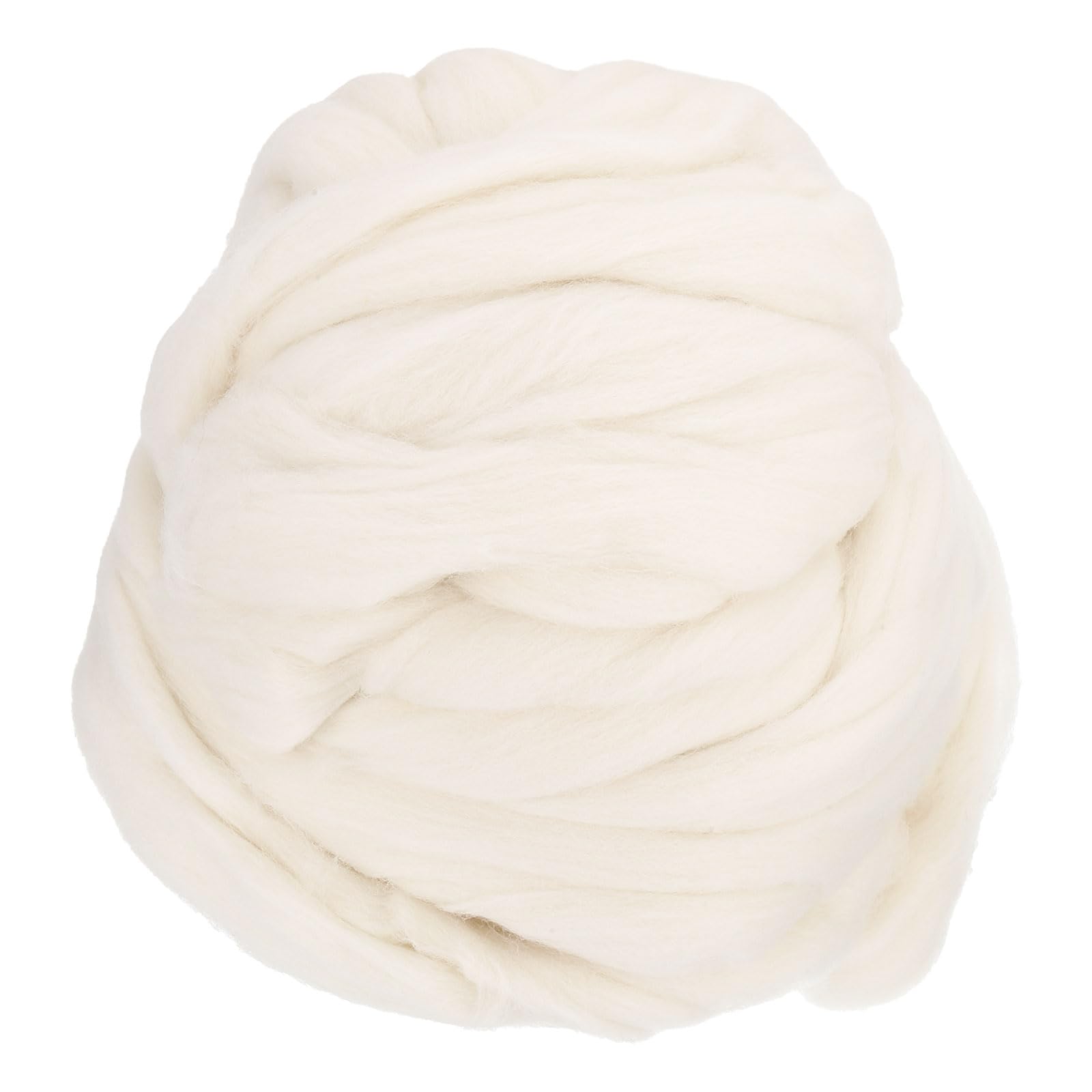 sourcing map Lana de fieltro de aguja, 16 onzas, hilo de lana de fibra natural para fieltro húmedo, manualidades, materiales de bricolaje (blanco original)