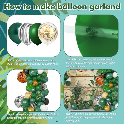 Image of Amandir 152Pcs Jungle Safari Balloon Garland Arch Kit