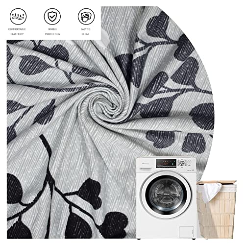 Image of FUANGUI Ottoman Cover Stretch Storage Ottoman Bench Slipcover Printed Folding Storage Bench Ottoman Cover Footrest Stool Slipcover Footstool Protector Cover with Elastic Bottom