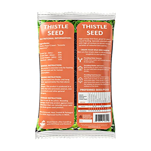 Happy Wings Nyjer/Thistle Seeds Wild Bird Food - 5 Pounds I No Growth Seed I Bird Seed For Wild Birds #TOP1