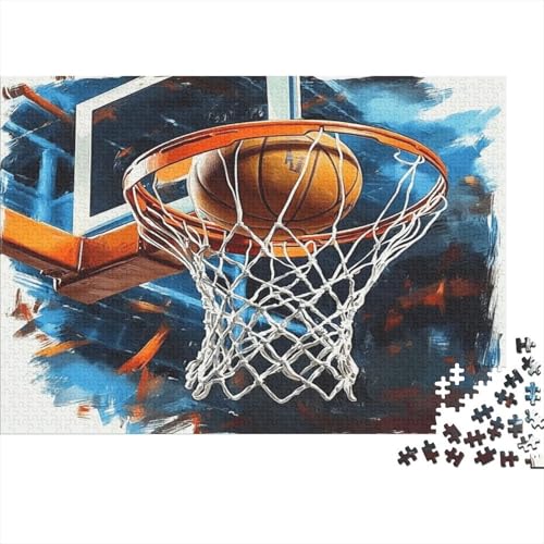 Aro de Baloncesto Escena de Acción Puzzle de 1000 Piezas Papel Puzzle para Adultos Deporte Relajación Hogar Regalo 38x26cm/1000pcs