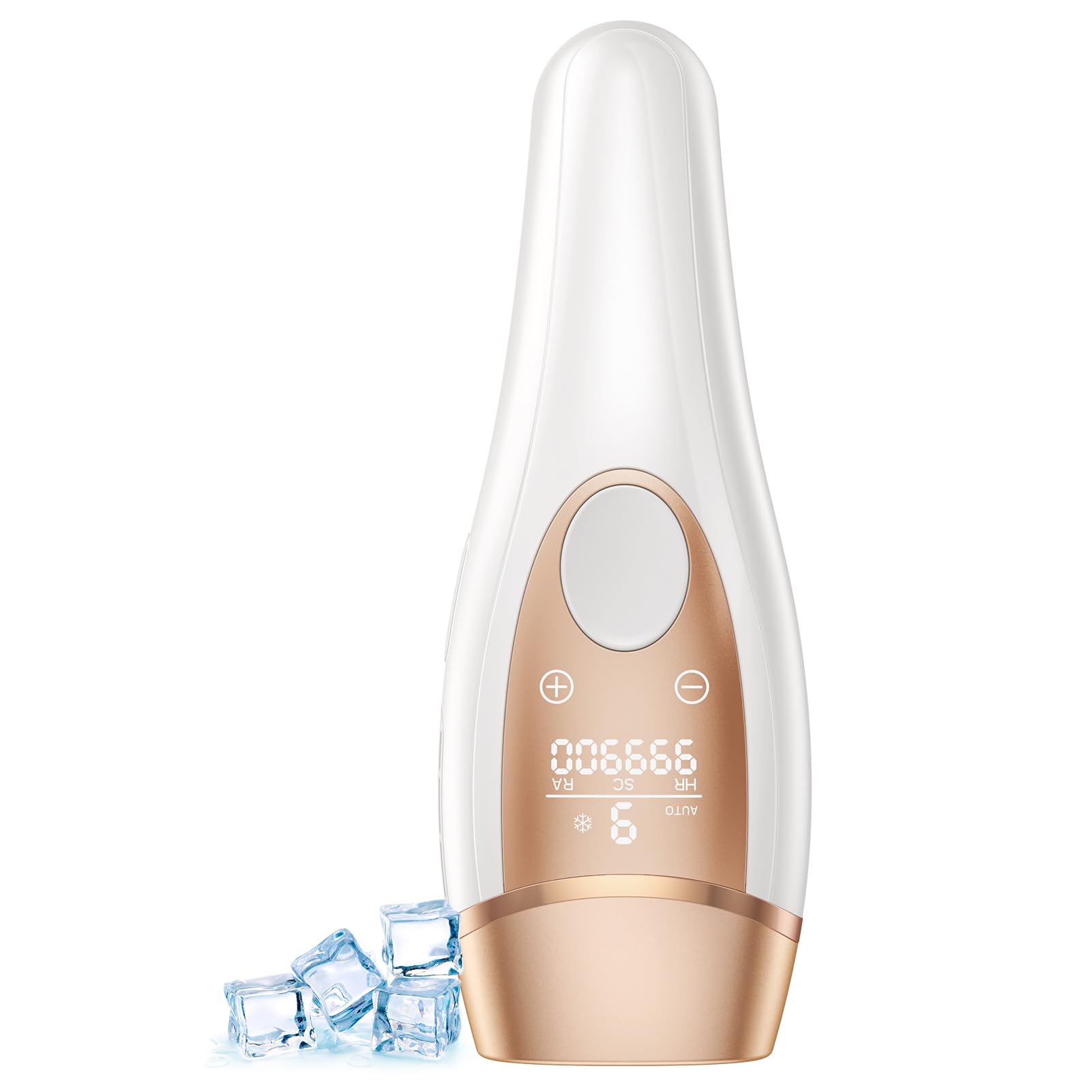 Depiladora Laser con Enfriamiento por Hielo Depiladora Luz Pulsada 9 Niveles de Energía, 999,900 Luz Pulsada para Línea del Bikini, Cara y Cuerpo