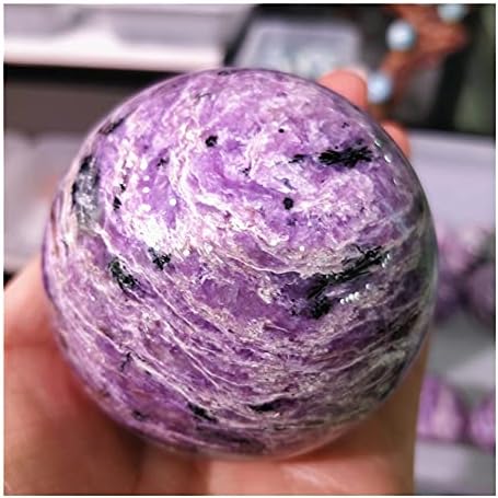 Health & Household Natural Choite Beads Crystal Ball Charoite Quartz Gemstone Spheres Healing Decorations Precious Stones for Jewelry Collection (Size : 6.5-7cm)