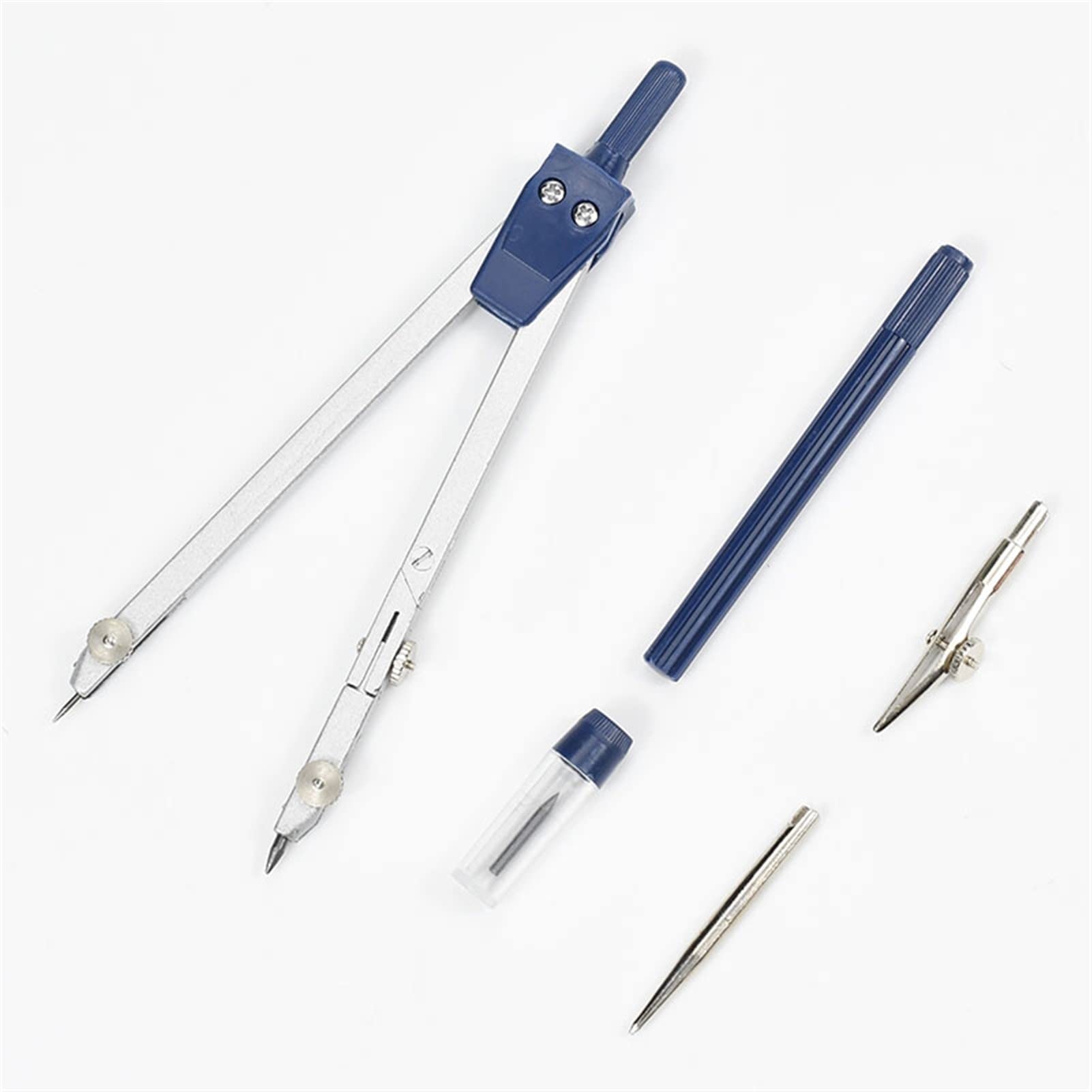 Mathematik-Geometrie-Set, Zirkel, Mathematik-Geometrie-Set, Mathematik-Winkelmesser-Set, Zirkel-Set, Kompass for Geometrie – 5-teiliges Set, Kunststoff-Metall-Geometrie-Winkelmesser, Zeichnen, Schulko