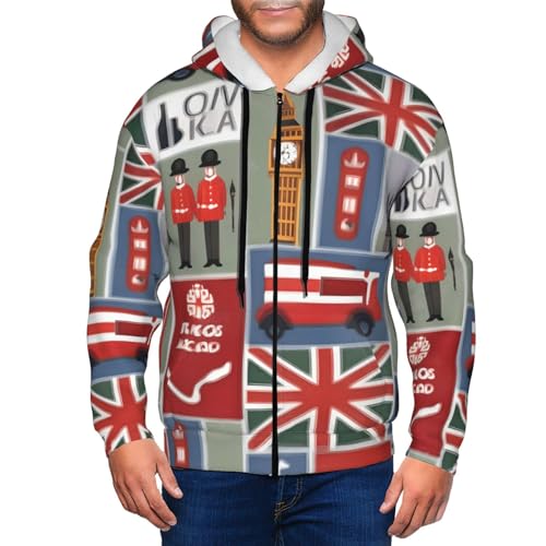 Sweat à fermeture éclair Angleterre cordon serrage manches longues homme