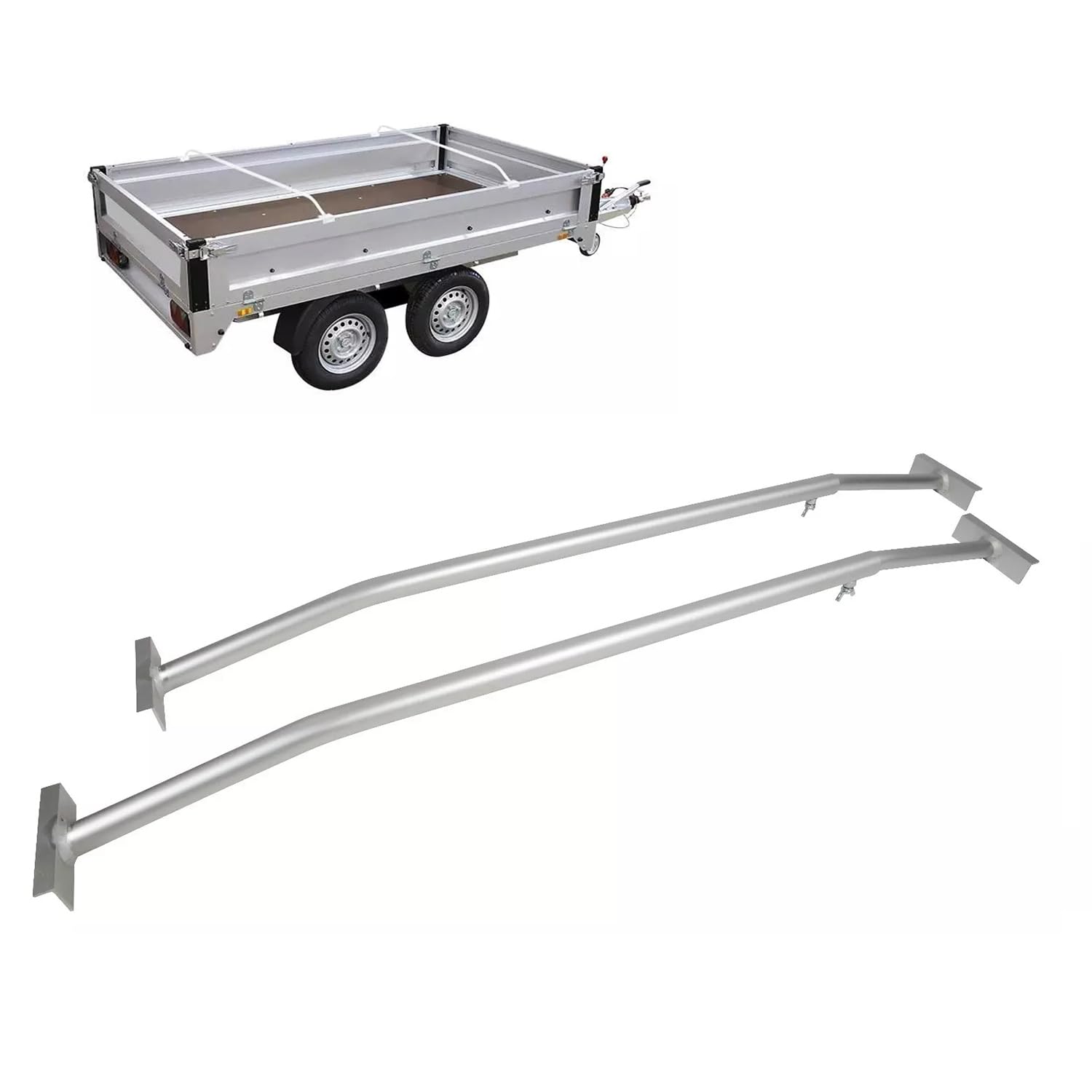 HEYOUTH Wspornik plandeki na przyczepę samochodową, regulowany 140-230 cm, wsporniki plandeki przyczepy, 2 aluminiowe wysuwane pręty, do różnych przyczep samochodowych