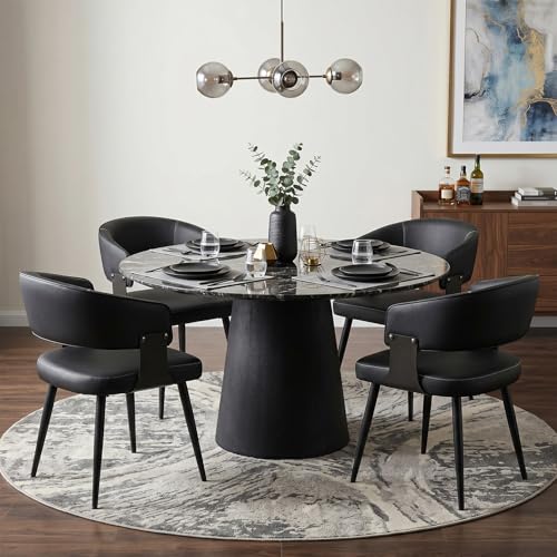 IZXGS Dining Chairs Set of 4, Modern Upholstered Faux Leather