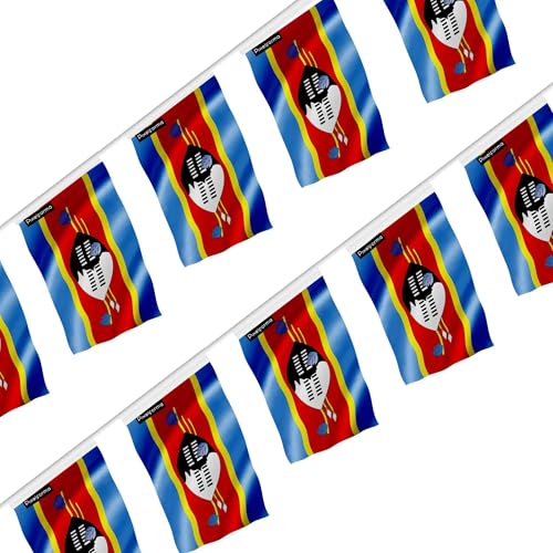 Guirlande drapeau Eswatini de 50 pièces 18x28cm pour fête et buffet