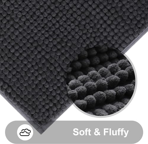 smiry Super Soft Toilet Mat, Extra Absorbent Chenille Mat for Toilet Non Slip Fluffy Pedestal Mat - Image 3