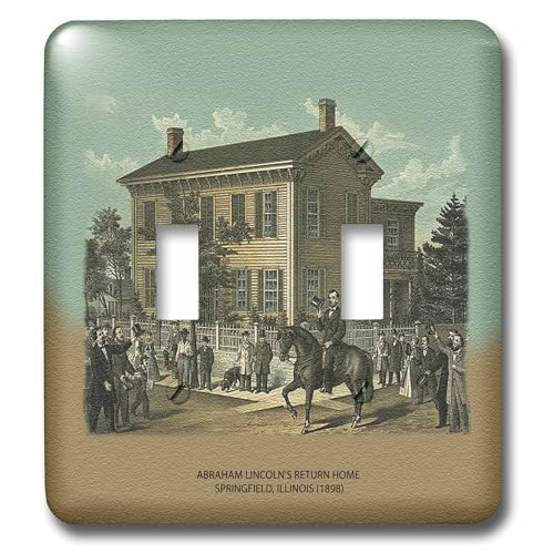 Interrupteur double Abraham Lincoln Springfield commande électrique murale deco - 2