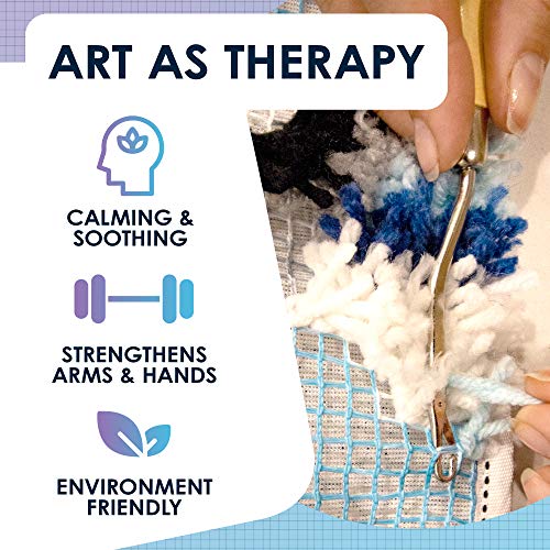 Latch Hook Kits - Tapestry Rug Hooking Kit For Adults & Kids - Includes Color Coded Canvas, Wooden Crochet Tool, Hanging Hooks, Variety Of Yarns & Instructions - Diy Rug Making, Pillows & Room Decor #TOP4