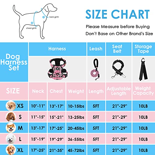 Nestroad No Pull Dog Harness With Leash, Reflective No Choke Pet Vest Harness,Adjustable Soft Padded Dog Harness With Easy Control Handle For Medium Dogs(Checkered Pink,Medium) #TOP5