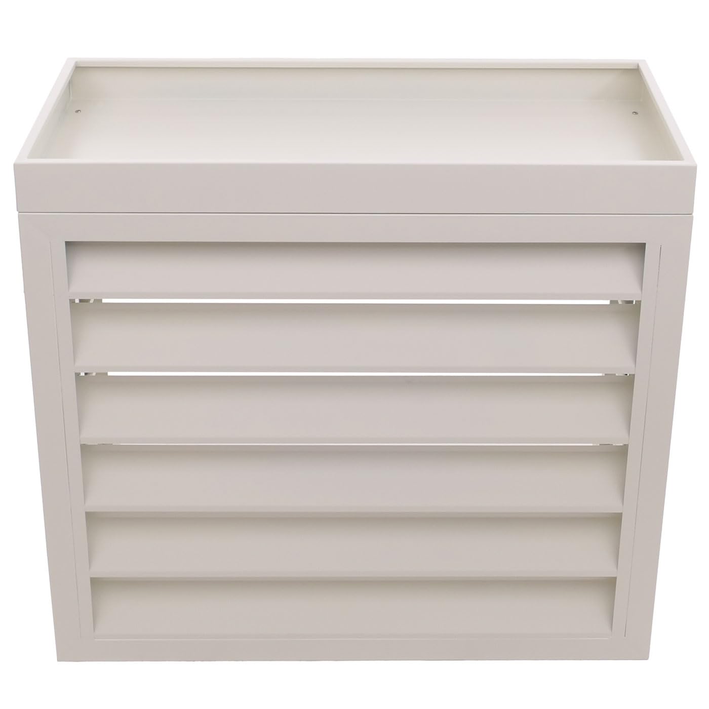 Copertura per climatizzatore/Pompa di Calore HWC-O43, Protezione per fioriere, Metallo 80x90x38cm - Grigio-Bianco