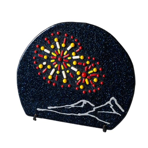 創作ステンドグラス工房 ビッグハウス フュージング「季節のミニ置きパネル 花火」