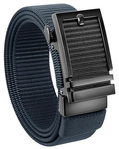 Image of CHAOREN Nylon Ratchet Belts for Men - Casual Golf Web Belt Men 1 3 /8 inch - Automatic Adjustable Buckle Fit Jeans