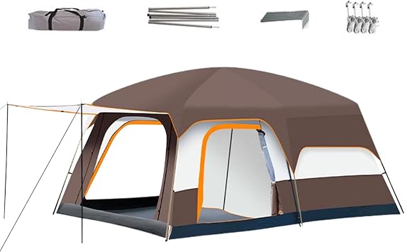 Family Tent | Outdoor Camp Shelter | Waterproof Cabin Shelter for Hiking, Festivals, Picnics, Backpacking, Outdoor Adventures, Sleepovers, Campsites and Travel
