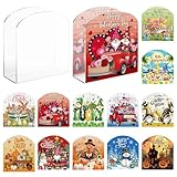 Patelai 14 Pcs Holiday Acrylic Napkin Holder Interchangeable Seasonal Decor Guest Napkins Holder for Table Cocktail Kitchen Valentines St. Patricks Easter Vertical Tissue Paper Dispenser(Classic)