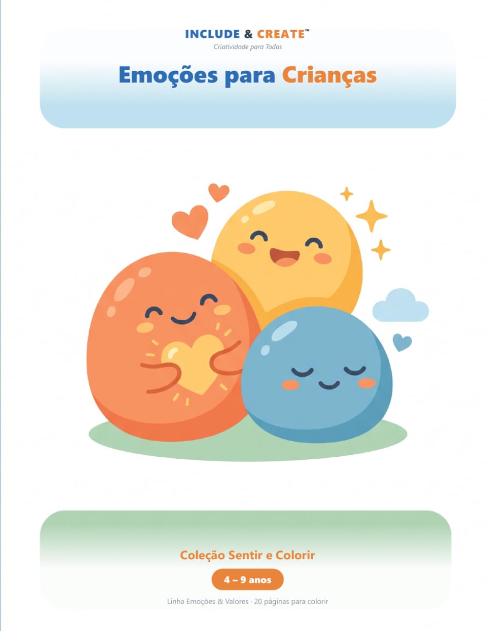 Emoções para Crianças: Colorir para reconhecer e nomear emoções — livro de atividades para crianças