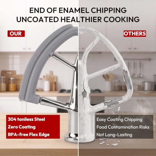 Batidor Flex Edge para KitchenAid de aluminio con silicona gris 5