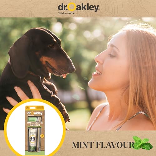 Image of Dr. Oakley Dog Toothpaste Mint Flavor Enzymatic Dental Kit with Toothbrush & Finger Brush Vet Recommended - 3-Piece Set