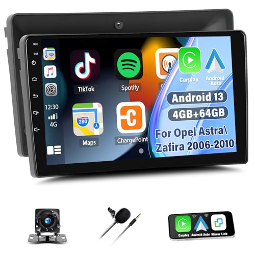 4G+64G CAMECHO Radio Coche Android 13 para Opel Astra H/Zafira B/Corse C D con Carplay y Android...