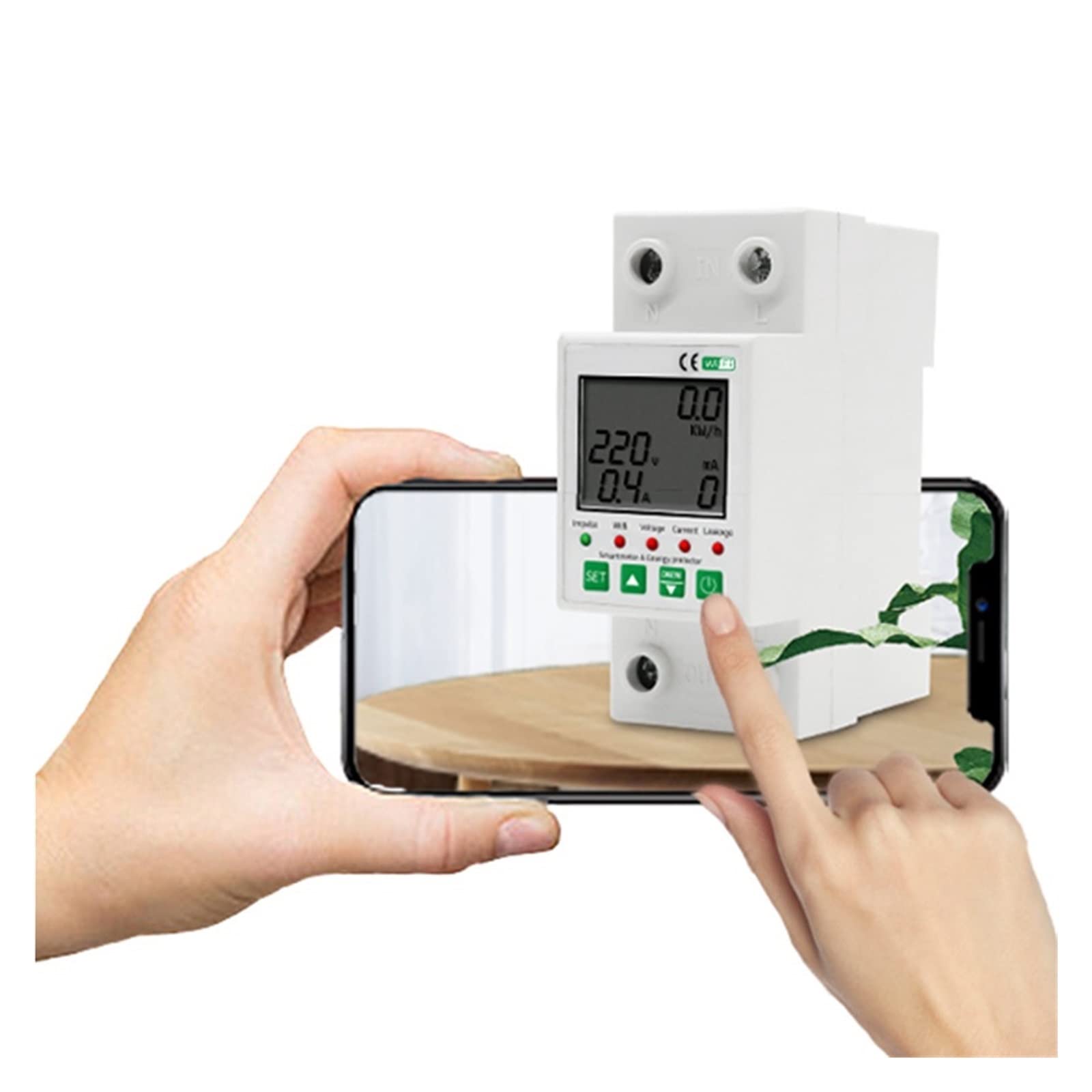 Contatore di energia intelligente Tuya APP Smart Energy Meter 2P 63A KWh Meter Wattmetro Over Under Voltage Leakage Protect Protezione da perdite da sottotensione