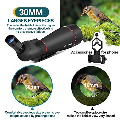 Spotting Scopes 100MM 25-75X HD Monocular Telescope for Bird Watching & Hunting & Target Shooting with Tripod, Phone Adapter, Carrying Bag