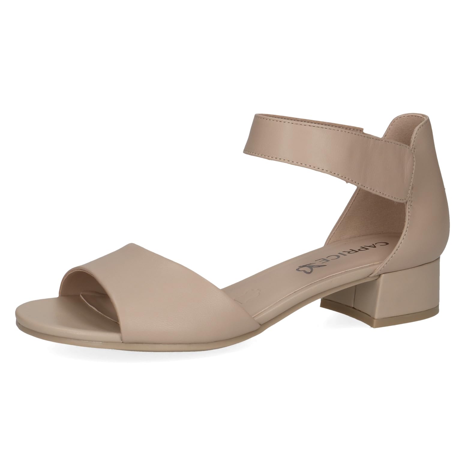 CAPRICE Women Sandals with Heel Leather Straps, Beige (Beige Nappa), 7.5 UK