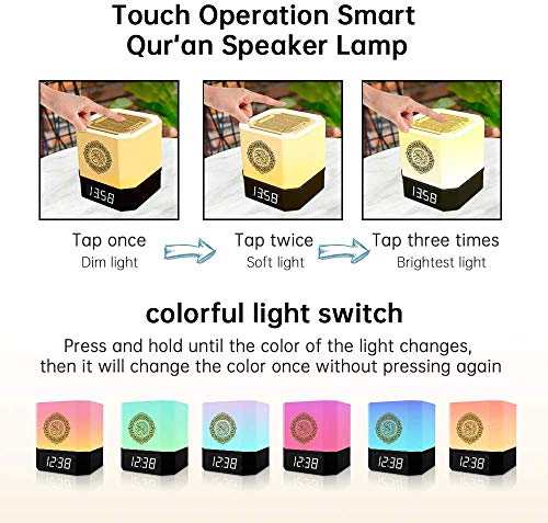 Upgraded Smart Quran Speaker Multi Colour LED Touch Cube w/Azan Clock, App Control & Remote Control - Image 5